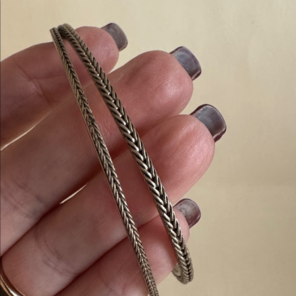 NORDSTROM 2p Set Braided Antique Gold Tone Bracelet Set $30 NWOT